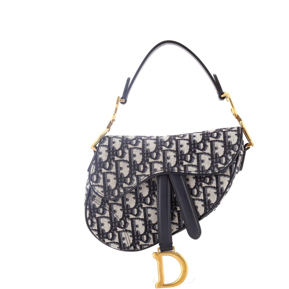 Canvas Oblique Christian Dior Saddle Mini: Canvas Oblique Christian Dior Saddle Mini Canvas Oblique Christian Dior Saddle Mini - A stylish and compact shoulder bag with a signature blue canvas exterior, featuring a classic oblique design and