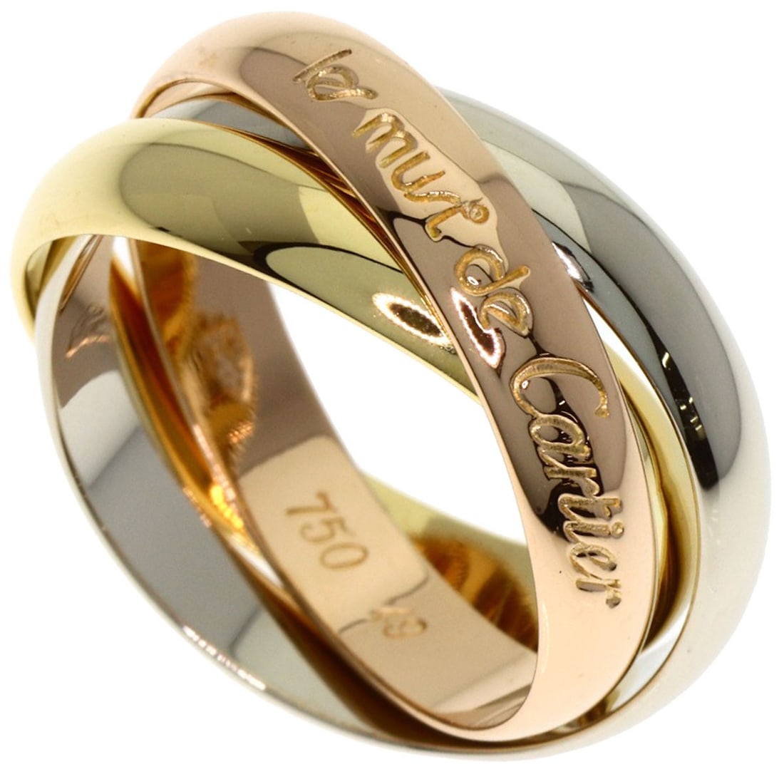 Cartier Trinity #49 Ring K18 Yellow Gold K18 White Gold: Cartier Trinity #49 Ring K18 Yellow Gold K18 White Gold Cartier Trinity #49 Ring in K18 Yellow Gold and K18 White Gold. This elegant ring showcases the signature Cartier design with a unique blend of