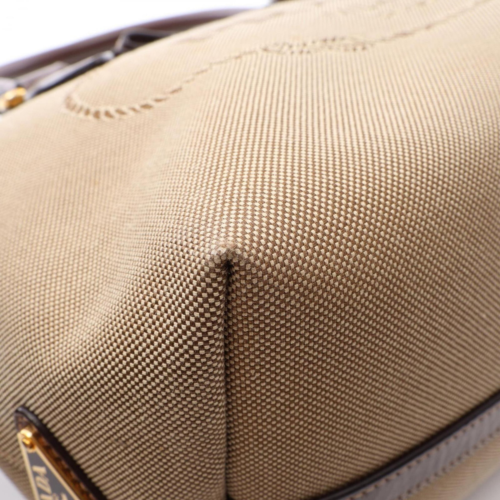 Canvas Leather Handbag Prada - 8