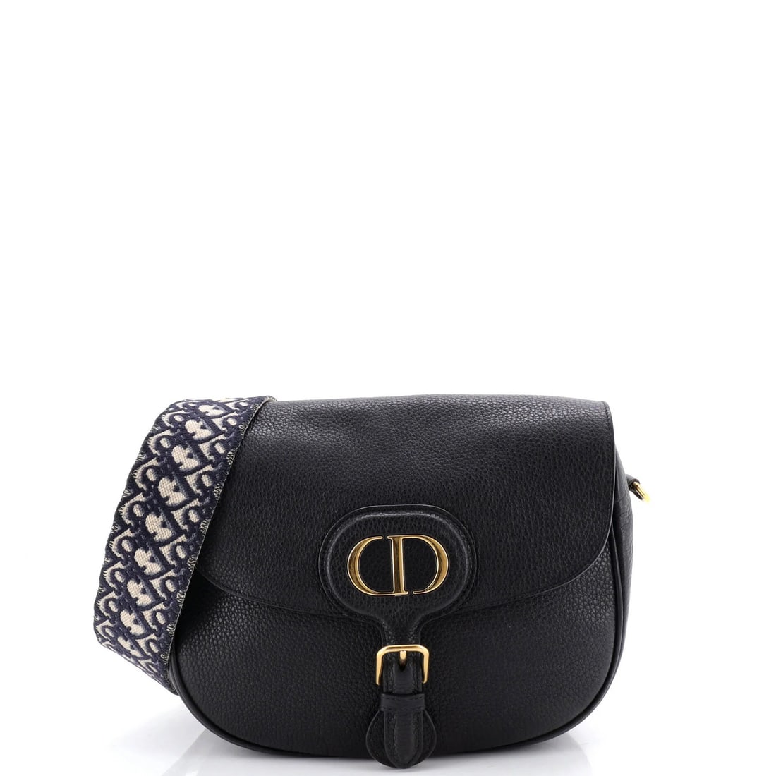 Large Leather Bag Christian Dior Bobby: Large Leather Bag Christian Dior Bobby Black leather cross body bag from Christian Dior's Bobby Flap Bag collection, featuring a large size with a 12-21" strap drop. The bag's exterior shows signs of
