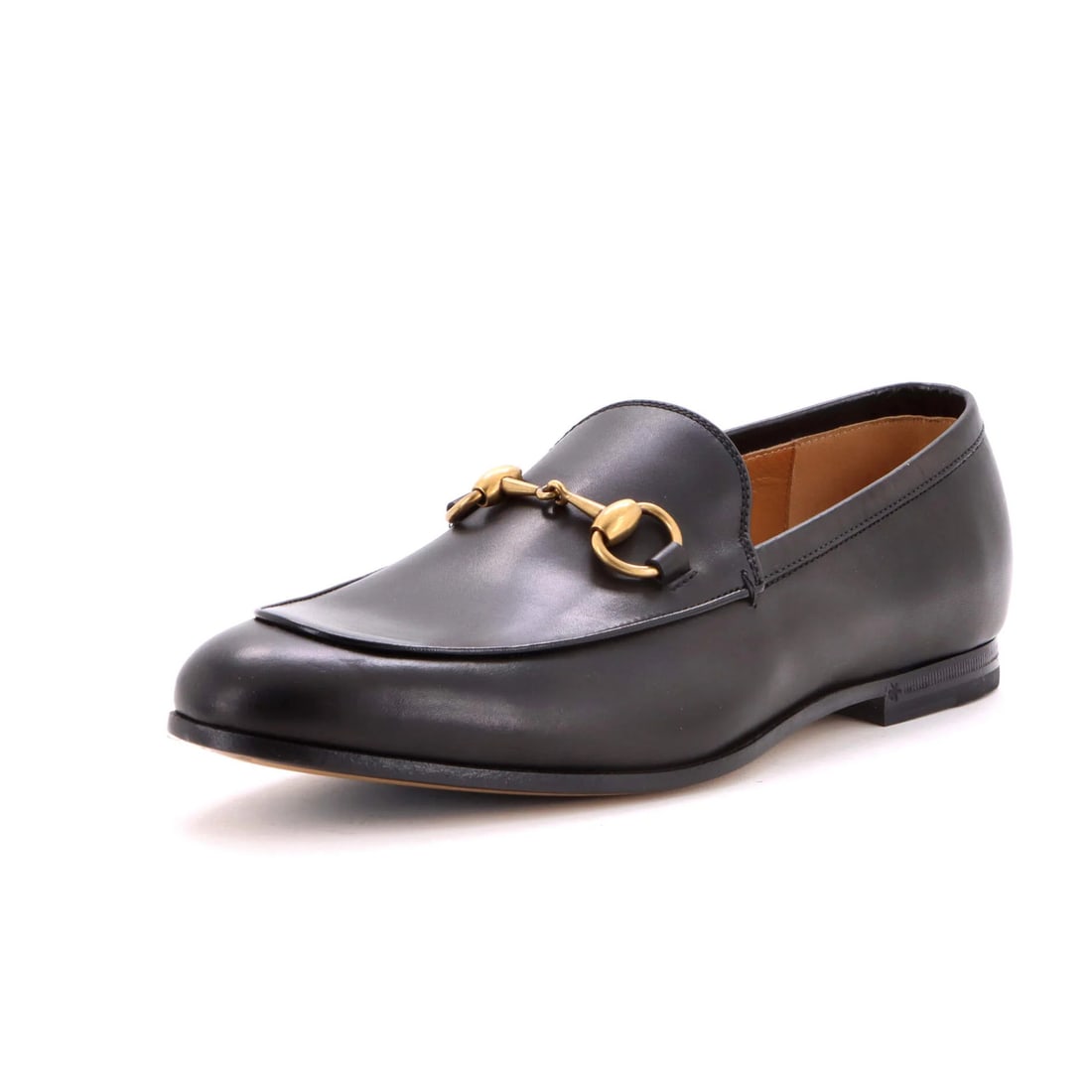 Men's Horsebit Leather Loafers Gucci: Men's Horsebit Leather Loafers Gucci Great condition, this Gucci Men's Horsebit Leather Loafers feature a classic design with a black leather exterior and brown interior, adorned with aged gold