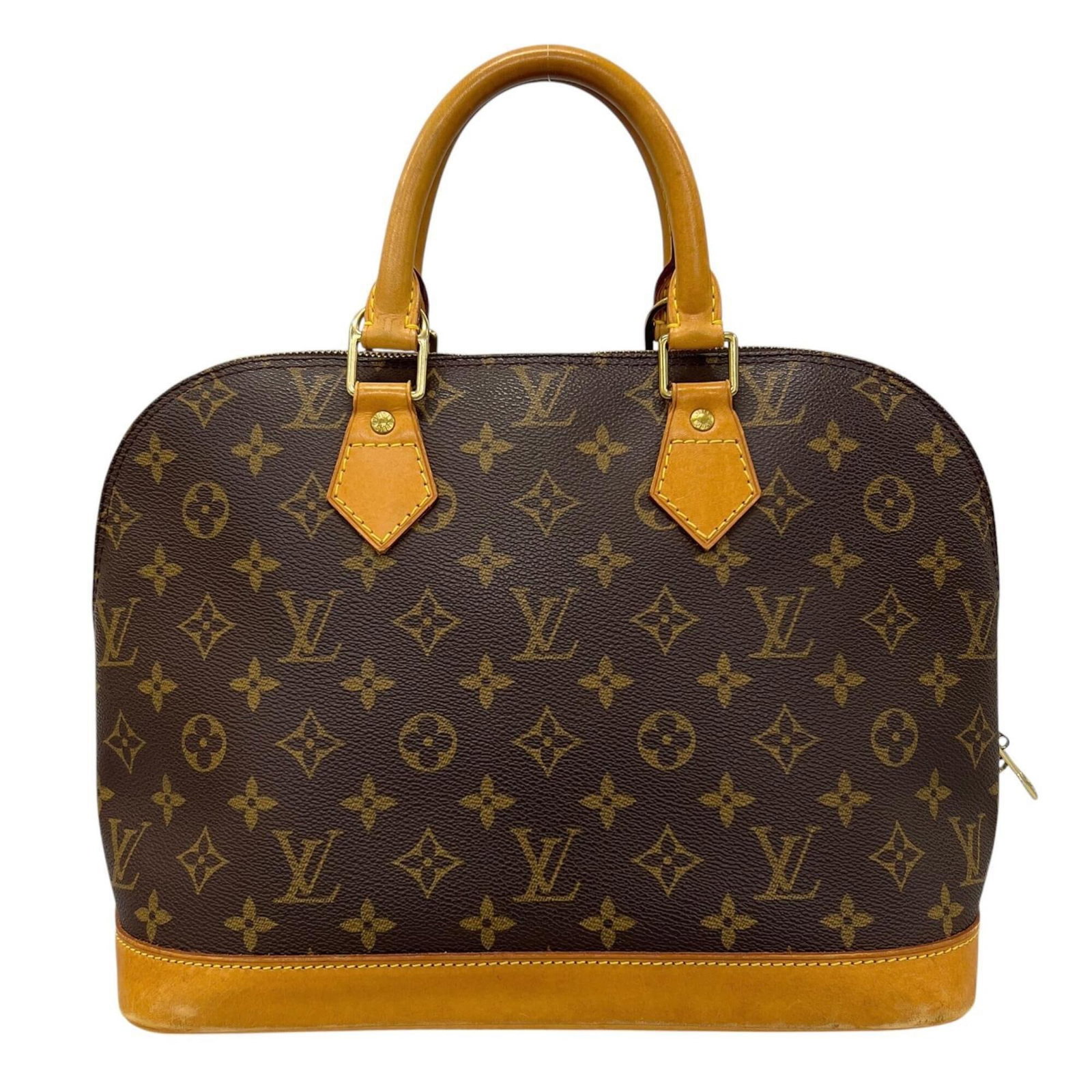 Louis Vuitton Monogram Handbag: Louis Vuitton Monogram Handbag Monogrammed luxury at its finest, this Louis Vuitton handbag boasts the iconic monogram pattern in rich brown hues, crafted from high-quality materials. Measuring 24cm x