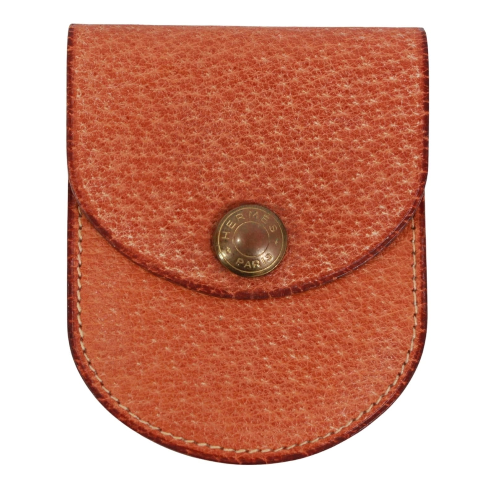 Hermes Coin Purse/ Coin Case Leather: Hermes Coin Purse/ Coin Case Leather This classic Hermes coin purse/coin case is crafted from rich, supple leather, with a timeless brown color that adds a touch of sophistication to any outfit.