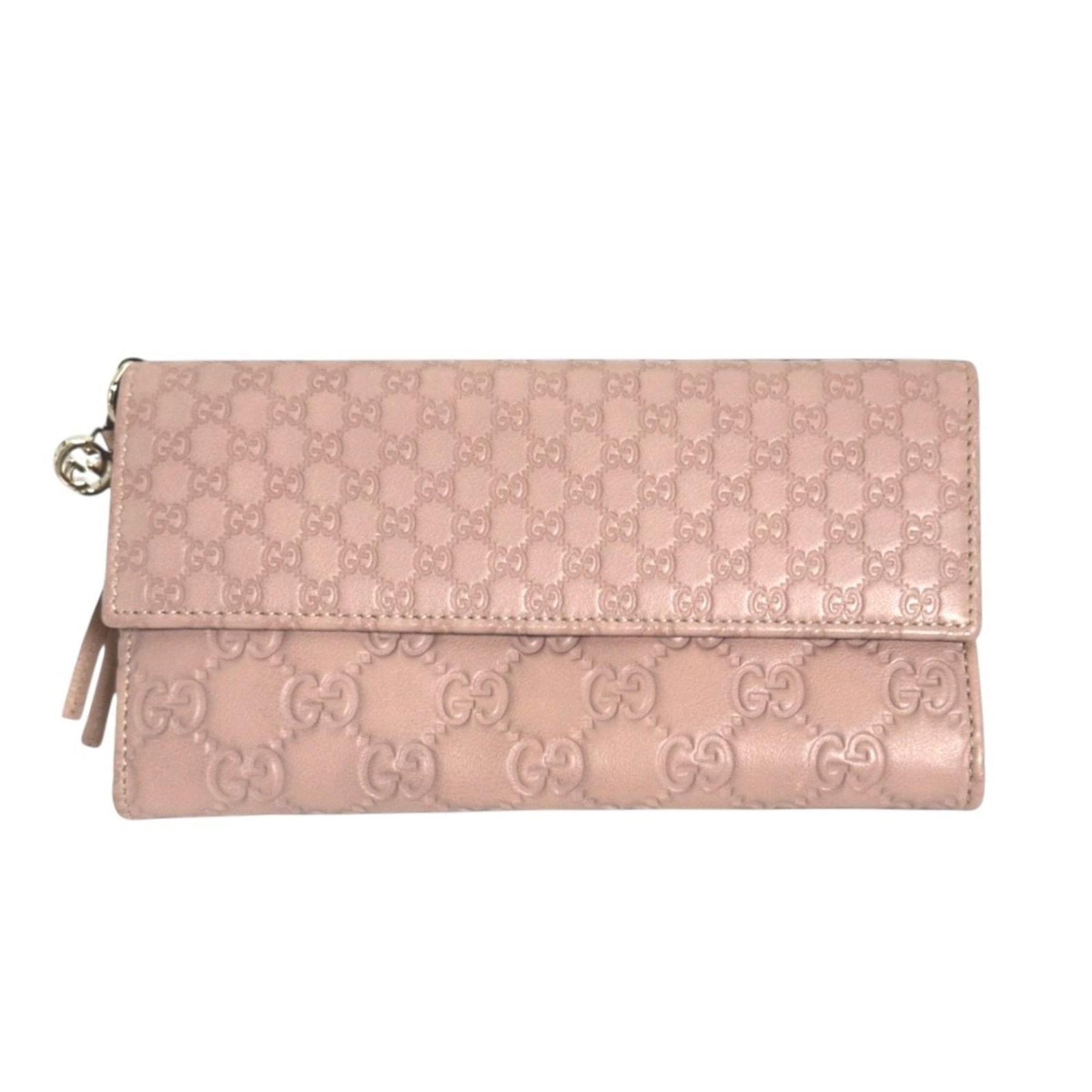 Gucci Wallet (Bi-Fold) Leather: Gucci Wallet (Bi-Fold) Leather Pink Gucci bi-fold leather wallet from Italy, measuring 11cm x 19cm x 2.5cm. This stylish wallet features high-quality leather construction and a classic design. The