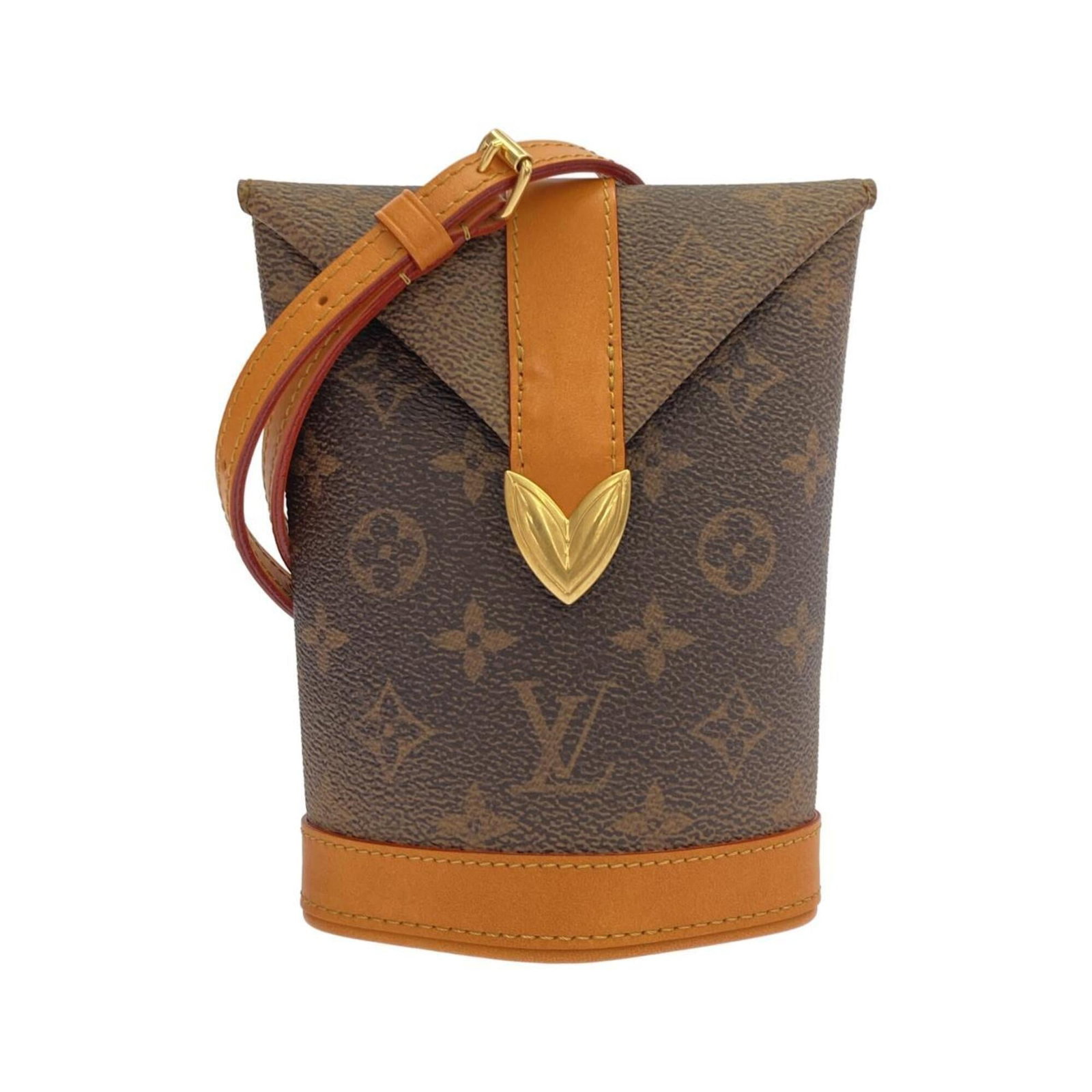 Canvas coated handbag pouch Louis Vuitton: Canvas coated handbag pouch Louis Vuitton Canvas coated handbag pouch from Louis Vuitton, featuring a classic marron color and gold hardware. This stylish pouch measures 18cm x 14cm x 7.5cm and is