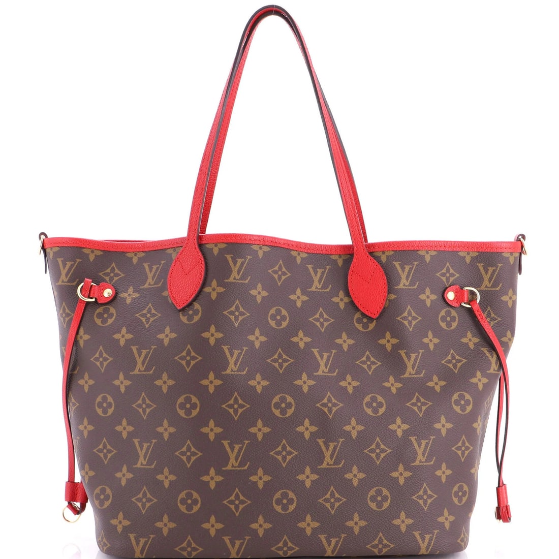 Louis Vuitton Neverfull Bandouliere Inside Out Monogram Canvas and Textile MM: Louis Vuitton Neverfull Bandouliere Inside Out Monogram Canvas and Textile MM The Louis Vuitton Neverfull Bandouliere Inside Out Monogram Canvas and Textile MM is a vibrant red tote with a unique twis