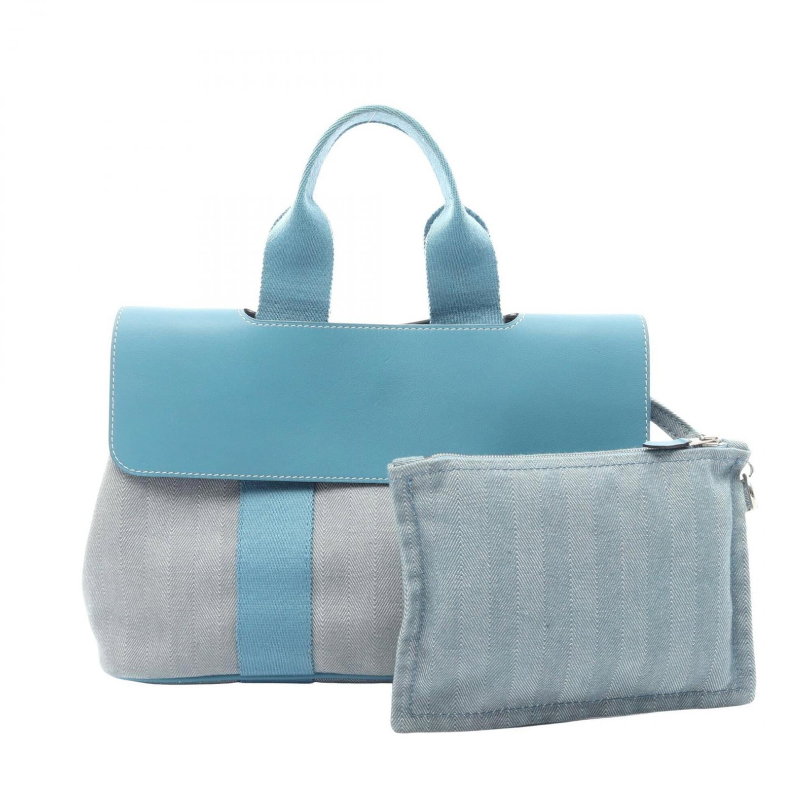 Swift Leather Toile Chevron Hermes Handbag: Swift Leather Toile Chevron Hermes Handbag Swift Leather Toile Chevron Hermes Handbag is a unique piece featuring Toile chevron material and Swift leather. Measuring 21cm x 30cm x 14cm, this handbag