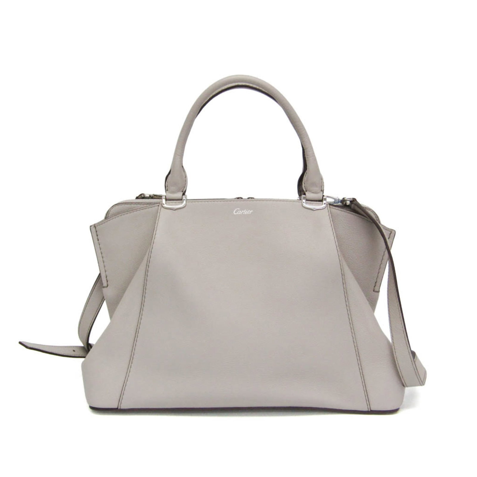 Cartier Handbag Shoulder Bag Leather: Cartier Handbag Shoulder Bag Leather Cartier's iconic C de Cartier SM shoulder bag is a timeless accessory, boasting sleek gray-purple leather and a sophisticated design. Measuring 23cm x 34cm x 13cm,