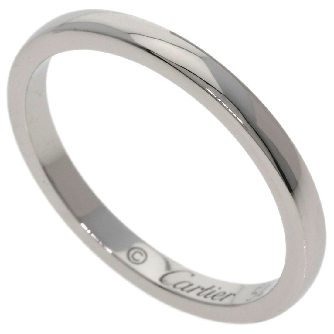 Ring Platinum Pt950 Cartier #54: Ring Platinum Pt950 Cartier #54 Platinum Pt950 Cartier #54 ring features a sleek, silver PT950 design with an open ring closure, showcasing the intricate craftsmanship of Cartier's renowned style.