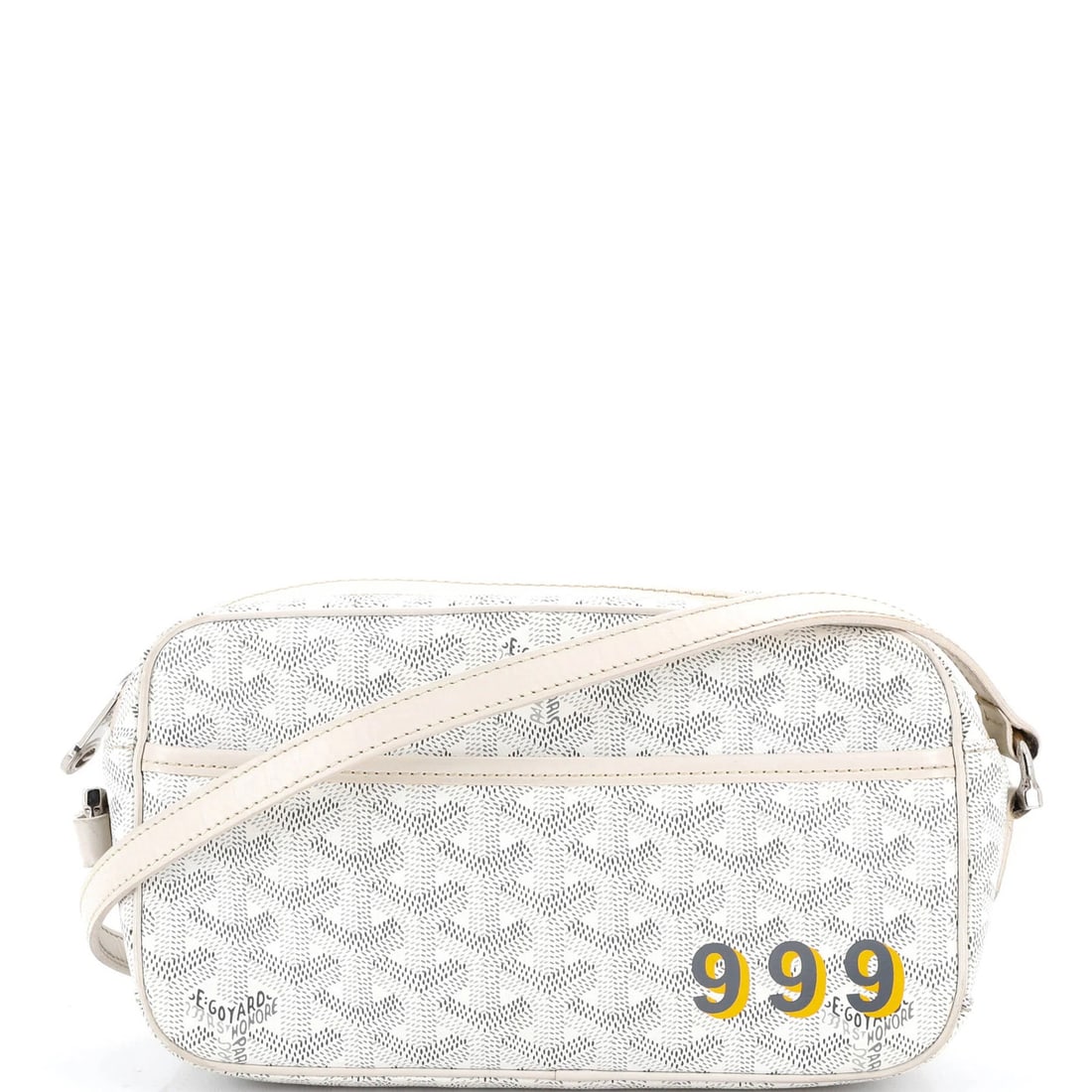 Canvas Goyard Cap Vert Printed Coated Bag: Canvas Goyard Cap Vert Printed Coated Bag Canvas Goyard Cap Vert Printed Coated Bag for sale. This iconic cross body bag features a white canvas exterior with a printed coated design, paired with a