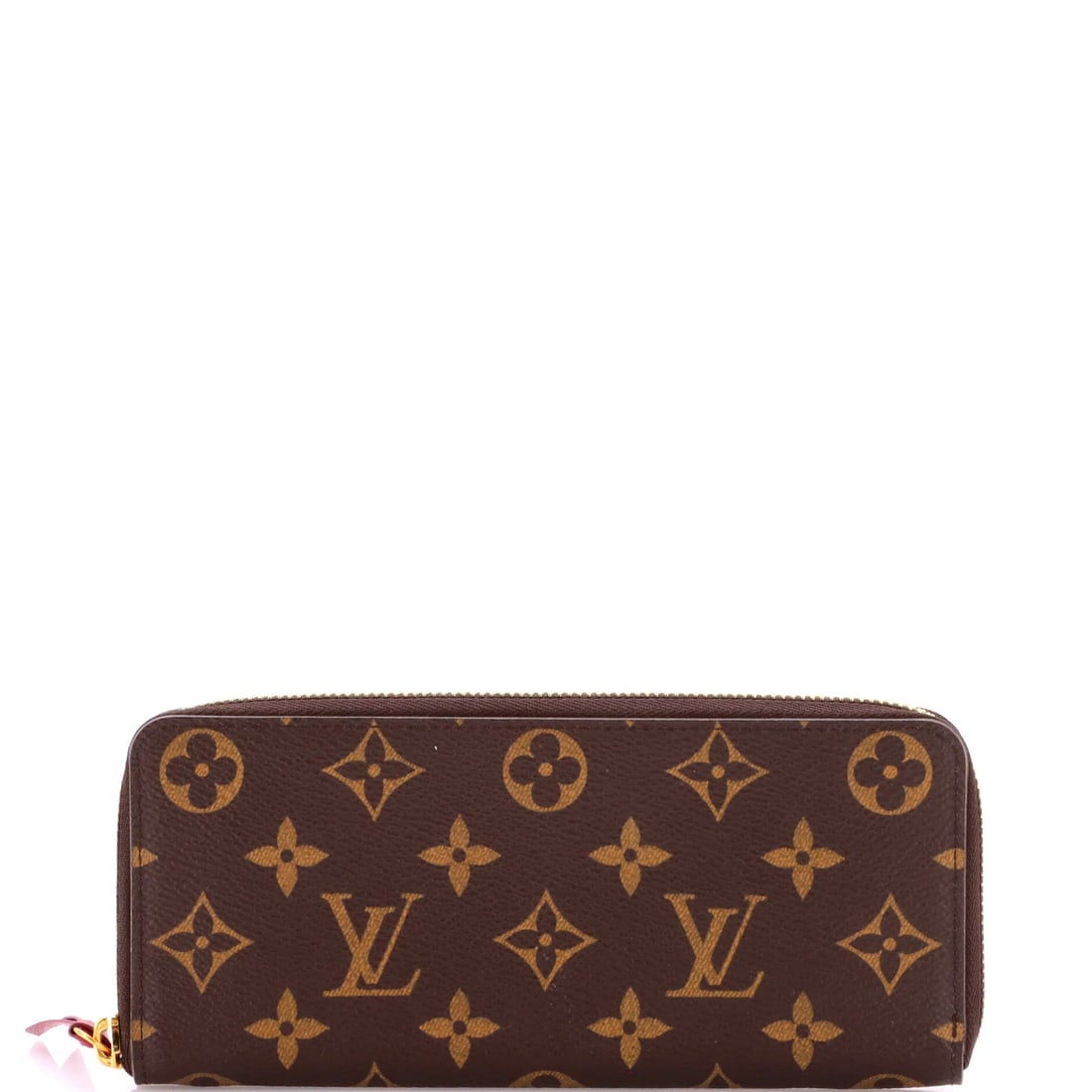 Monogram canvas wallet by Louis Vuitton: Monogram canvas wallet by Louis Vuitton Canvas Coated Monogram Canvas Exterior, Brown Leather Interior, Gold Hardware, and Red Interior Make for a Unique and Stylish Design. The Clemence Wallet Measur