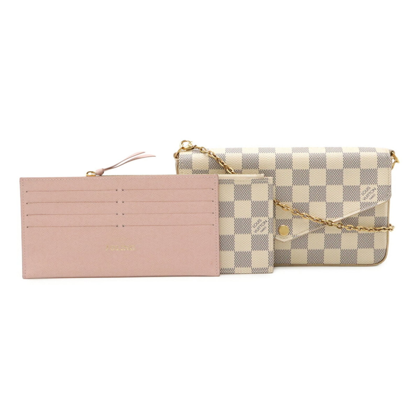 Louis Vuitton Clutch Bag Pochette Shoulder Bag Damier Azur: Louis Vuitton Clutch Bag Pochette Shoulder Bag Damier Azur The Louis Vuitton Damier Azur Pochette Shoulder Bag is a stylish and compact accessory, featuring the iconic Damier Azur pattern in ivory.