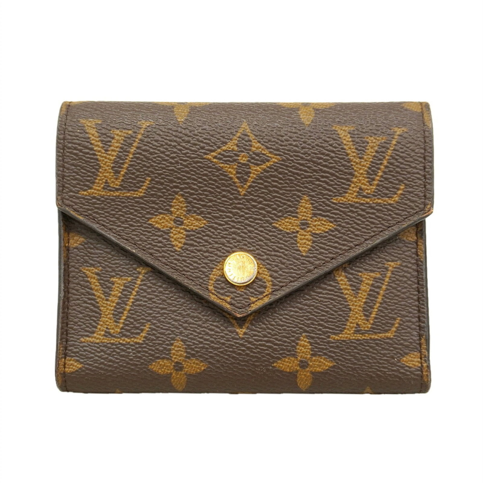 Louis Vuitton Wallet (Tri-Fold): Louis Vuitton Wallet (Tri-Fold) Brown tri-fold wallet from Louis Vuitton, measuring 9cm x 12cm x 1.5cm, features a classic design with a signature. This stylish accessory is made of high-quality