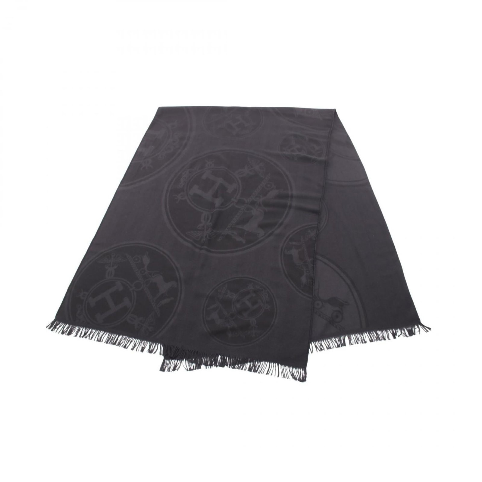Hermes Stole Silk Cashmere: Hermes Stole Silk Cashmere Silk and cashmere come together in this stunning black stole from the renowned French fashion house Hermes. Measuring 2.15m x 74cm, it boasts a striking combination of luxur