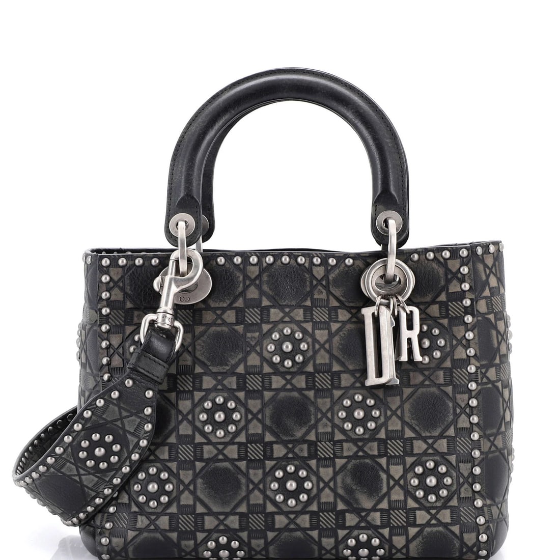 Supple Lady Studded Calfskin Embossed Medium Dior Christian Dior Bag: Supple Lady Studded Calfskin Embossed Medium Dior Christian Dior Bag Supple Lady Studded Calfskin Embossed Medium Dior Christian Dior Bag is a stunning black leather bag with a medium size, featuring 