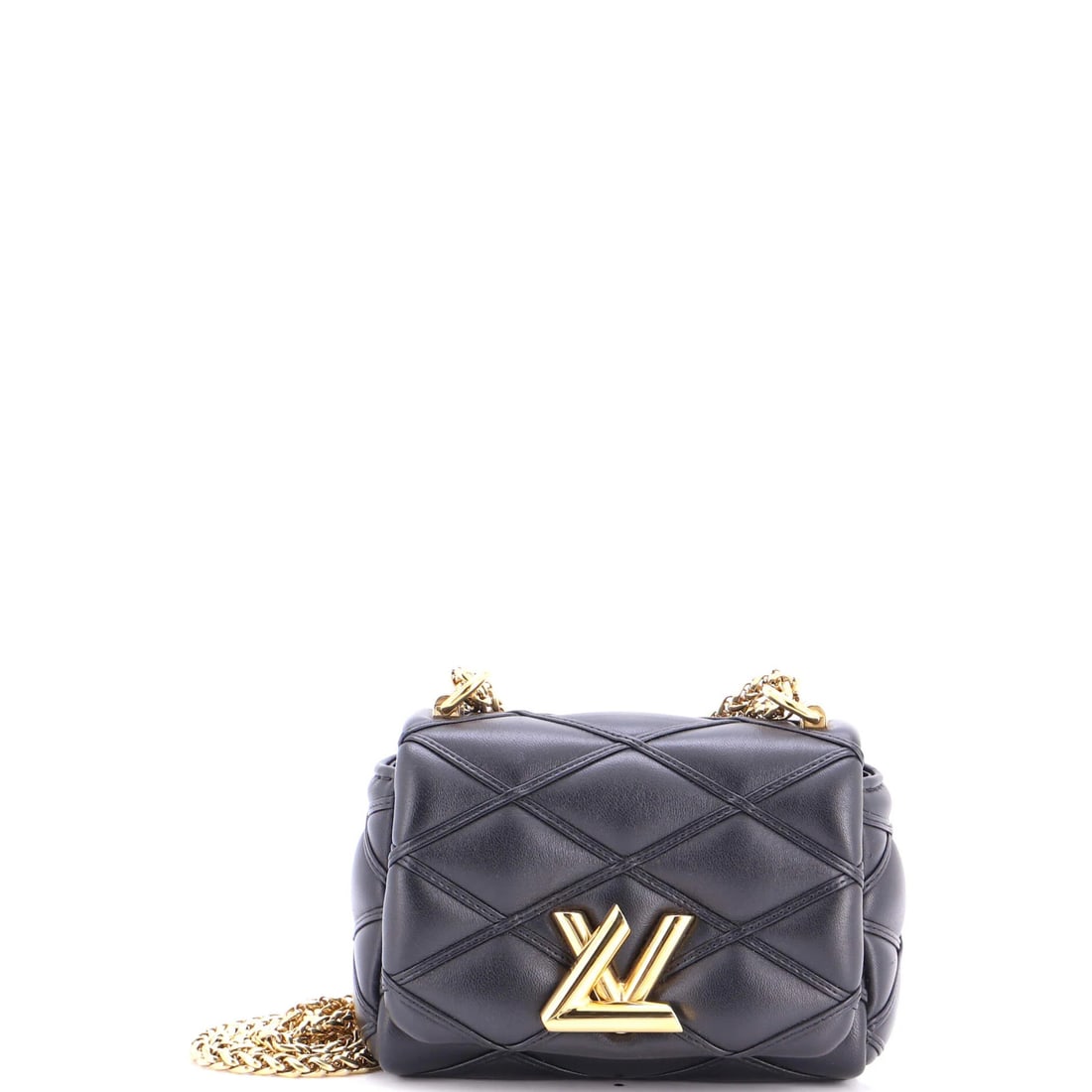 Louis Vuitton Pico GO-14 Handbag Malletage Leather: Louis Vuitton Pico GO-14 Handbag Malletage Leather Black Louis Vuitton Pico GO-14 Handbag Malletage Leather cross body bag with 12" handle drop, 22" strap drop, and minor creases, edge wear, scuffs, a