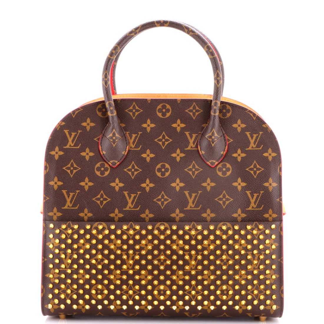 Christian Louboutin Louis Vuitton Calf Hair Monogram Canvas Shopping Bag: Christian Louboutin Louis Vuitton Calf Hair Monogram Canvas Shopping Bag Calf Hair and Monogram Canvas exterior, a unique combination of textures and styles, makes this Louis Vuitton shopping bag stan