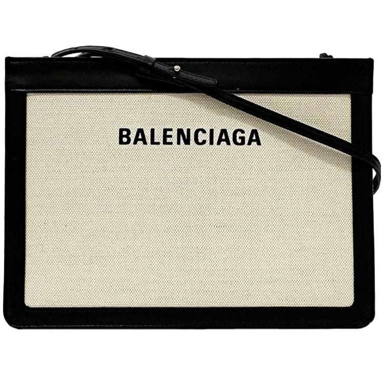 Canvas Shoulder Bag Balenciaga: Canvas Shoulder Bag Balenciaga Canvas Shoulder Bag Balenciaga. This black canvas shoulder bag features a leather lining and adjustable strap length, measuring 19cm x 26cm x 5cm. The bag's clean