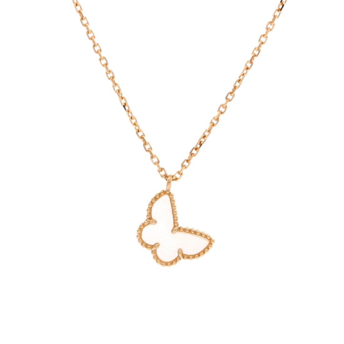Van Cleef & Arpels Sweet Alhambra Butterfly Pendant Necklace 18K Yellow Gold: Van Cleef & Arpels Sweet Alhambra Butterfly Pendant Necklace 18K Yellow Gold 18K Yellow Gold Sweet Alhambra Butterfly Pendant Necklace measures 15.25-16.0 inches in length, featuring a 8.90 mm x 12.05