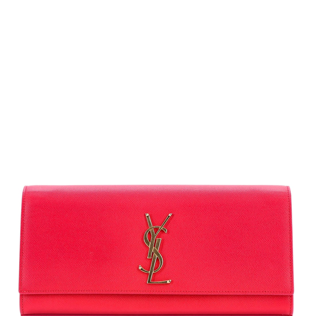 Saint Laurent Classic Leather Clutch Monogram Long: Saint Laurent Classic Leather Clutch Monogram Long Pink Saint Laurent Classic Leather Clutch Monogram Long features a long strap drop and measures 3" handle drop, 5" height, 10.5" width, and 2"