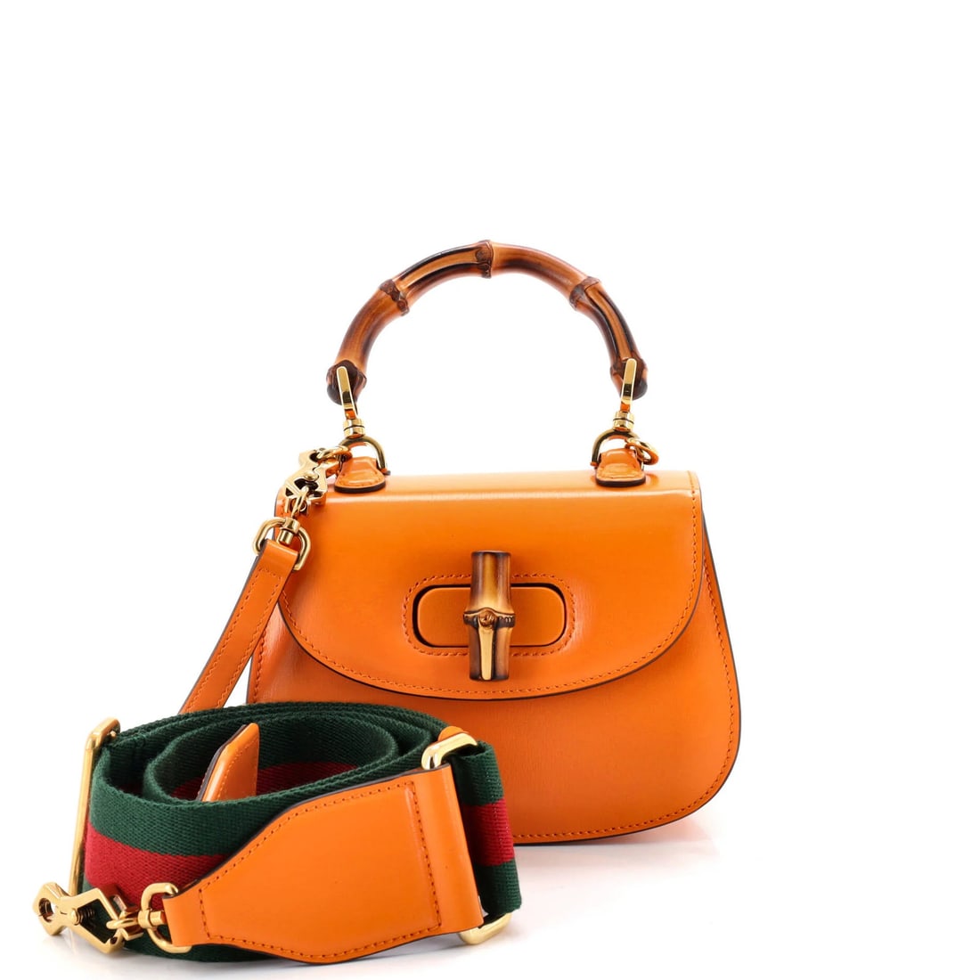 Bamboo Leather Mini Gucci Bag Top Handle 1947: Bamboo Leather Mini Gucci Bag Top Handle 1947 Bamboo Leather Mini Gucci Bag Top Handle 1947 - A rare and stylish vintage find, this mini Gucci bag features a unique bamboo leather exterior in vibrant