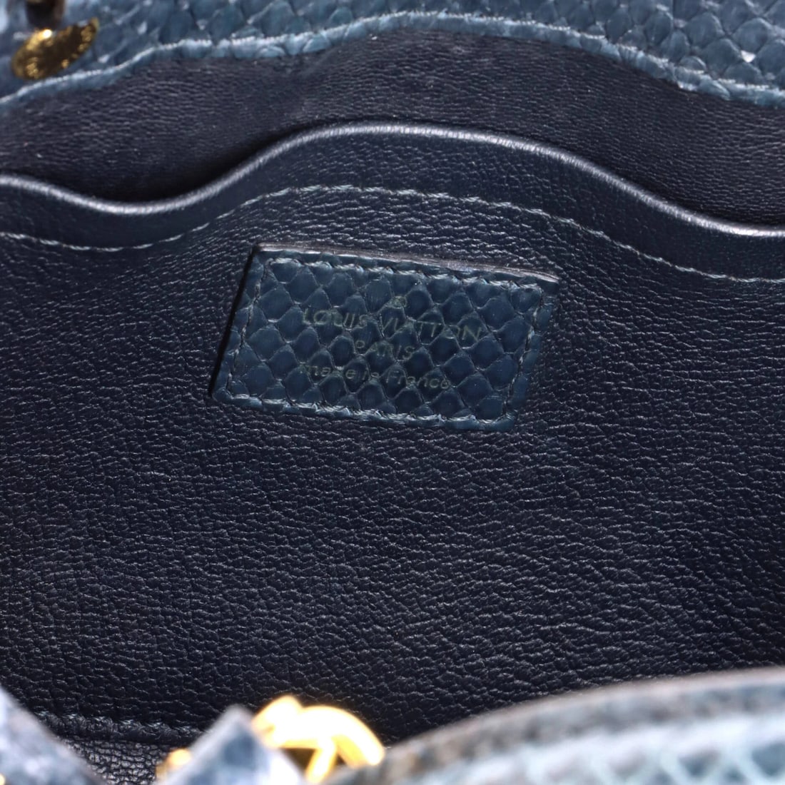 Louis Vuitton Montaigne Handbag Monogram Embossed Python BB - 8