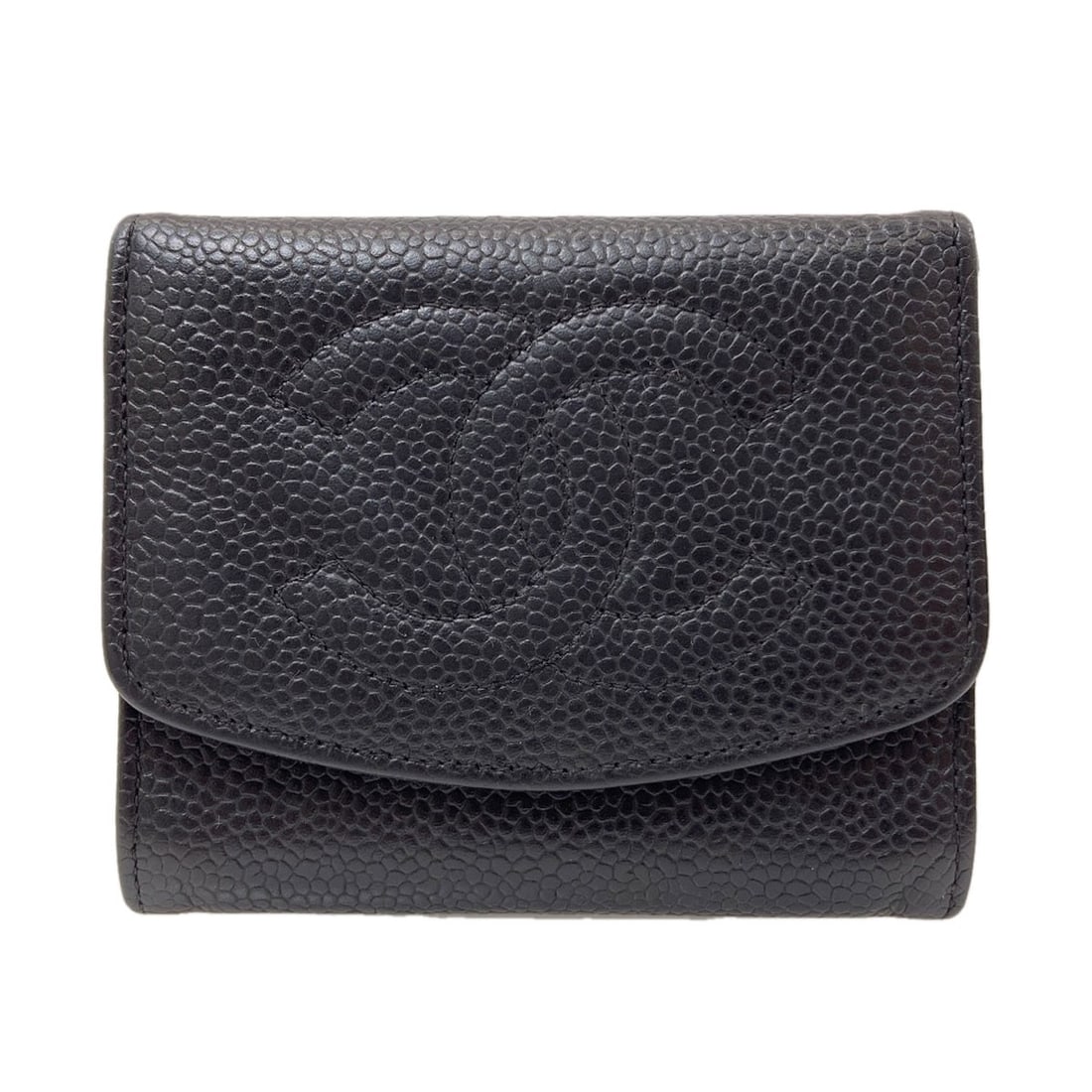 Chanel Coco Mark Stitch Goldhardware Coin Purse Grained Calfskin Skin: Chanel Coco Mark Stitch Goldhardware Coin Purse Grained Calfskin Skin Grained Calfskin Skin and gold hardware accentuate this sleek black coin purse from CHANEL, showcasing the brand's signature