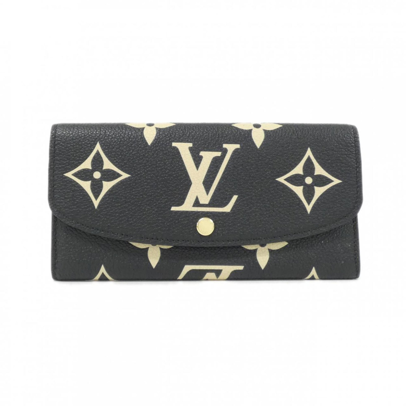 Leather Wallet Bi Fold Louis Vuitton: Leather Wallet Bi Fold Louis Vuitton Bi-fold leather wallet in classic Louis Vuitton design, crafted from high-quality calfskin leather in beige and black. This timeless piece features a sleek, long