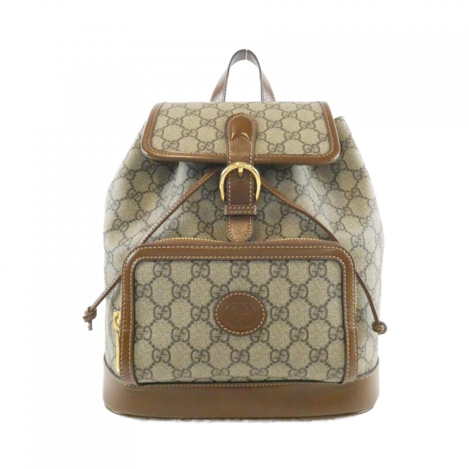 Canvas Gucci Gg Supreme Backpack: Canvas Gucci Gg Supreme Backpack Canvas Gucci Gg Supreme Backpack is a high-quality, beige and brown GG Supreme canvas backpack. Measuring 31cm x 26cm x 12cm, this stylish bag features a classic desig