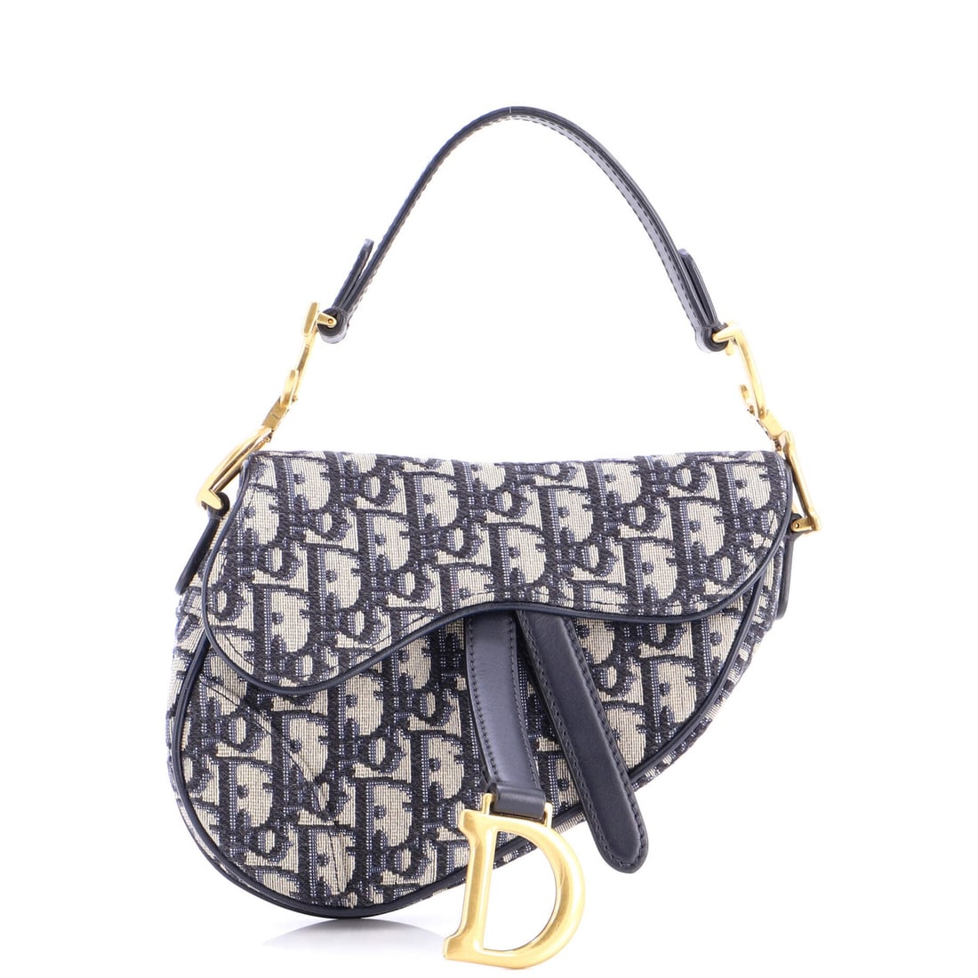 Canvas Oblique Christian Dior Saddle Mini: Canvas Oblique Christian Dior Saddle Mini Canvas Oblique Christian Dior Saddle Mini - A stylish and compact shoulder bag with a signature blue canvas exterior, featuring a classic oblique design and