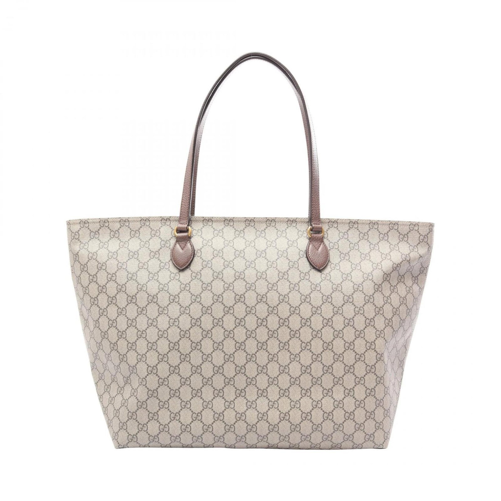Pvc Leather Handbag Tote Bag: Pvc Leather Handbag Tote Bag PVC and leather combine in this unique tote bag from Gucci, offering a stylish and durable option for everyday use. Measuring 33cm x 38cm x 17cm, the beige and brown color
