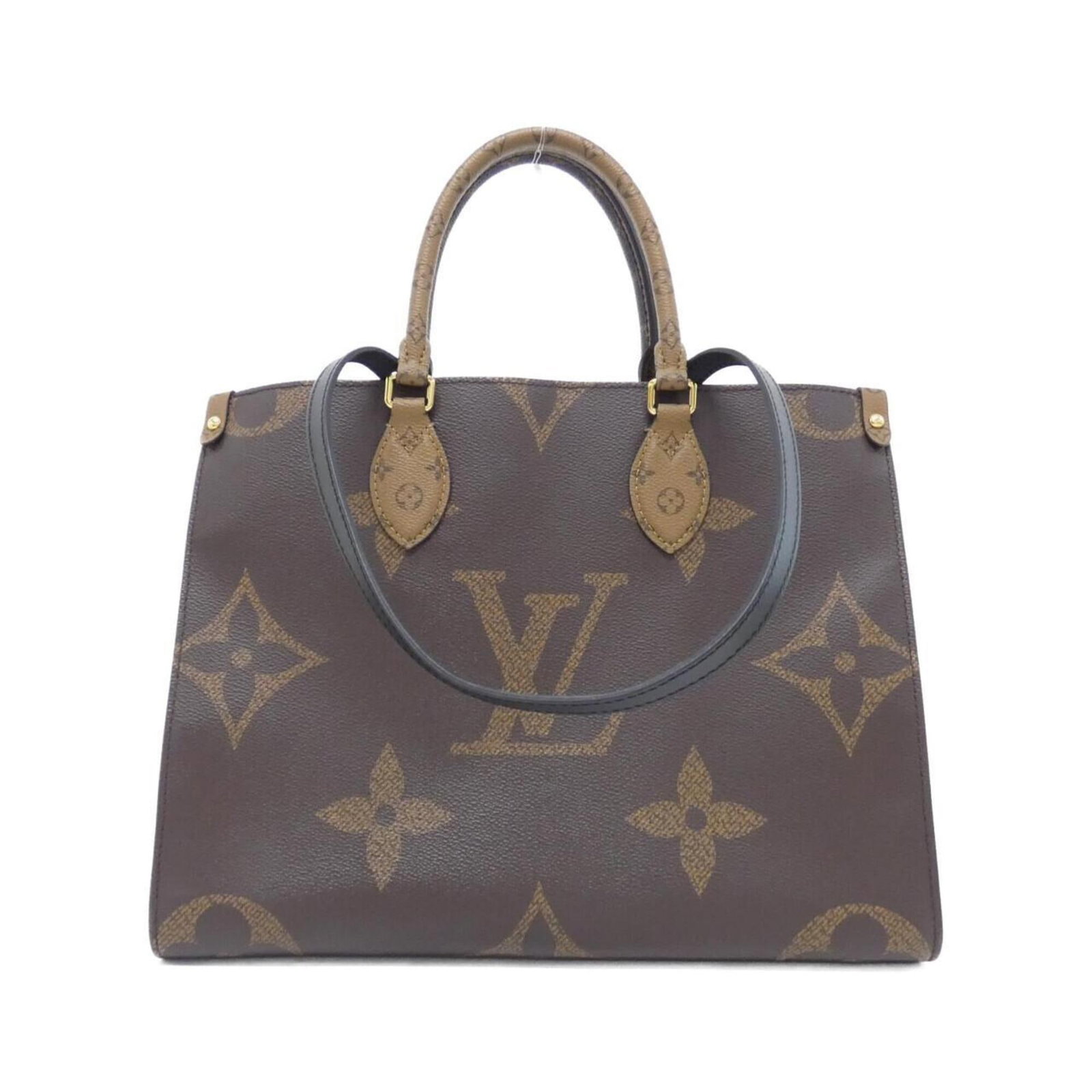 Louis Vuitton Handbag Coated Canvas: Louis Vuitton Handbag Coated Canvas Marron coated canvas Louis Vuitton handbag with gold hardware, measuring 26cm x 35cm x 13cm, features a classic design that combines timeless elegance with a
