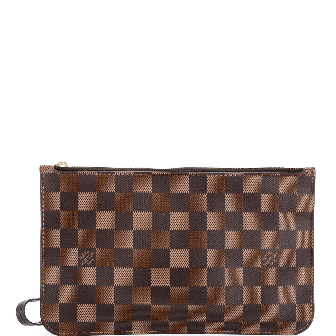 Damier Large Pochette Neverfull Louis Vuitton: Damier Large Pochette Neverfull Louis Vuitton Damier Large Pochette Neverfull Louis Vuitton in Brown, featuring a classic canvas coated exterior with a signature Damier print, and a spacious interior
