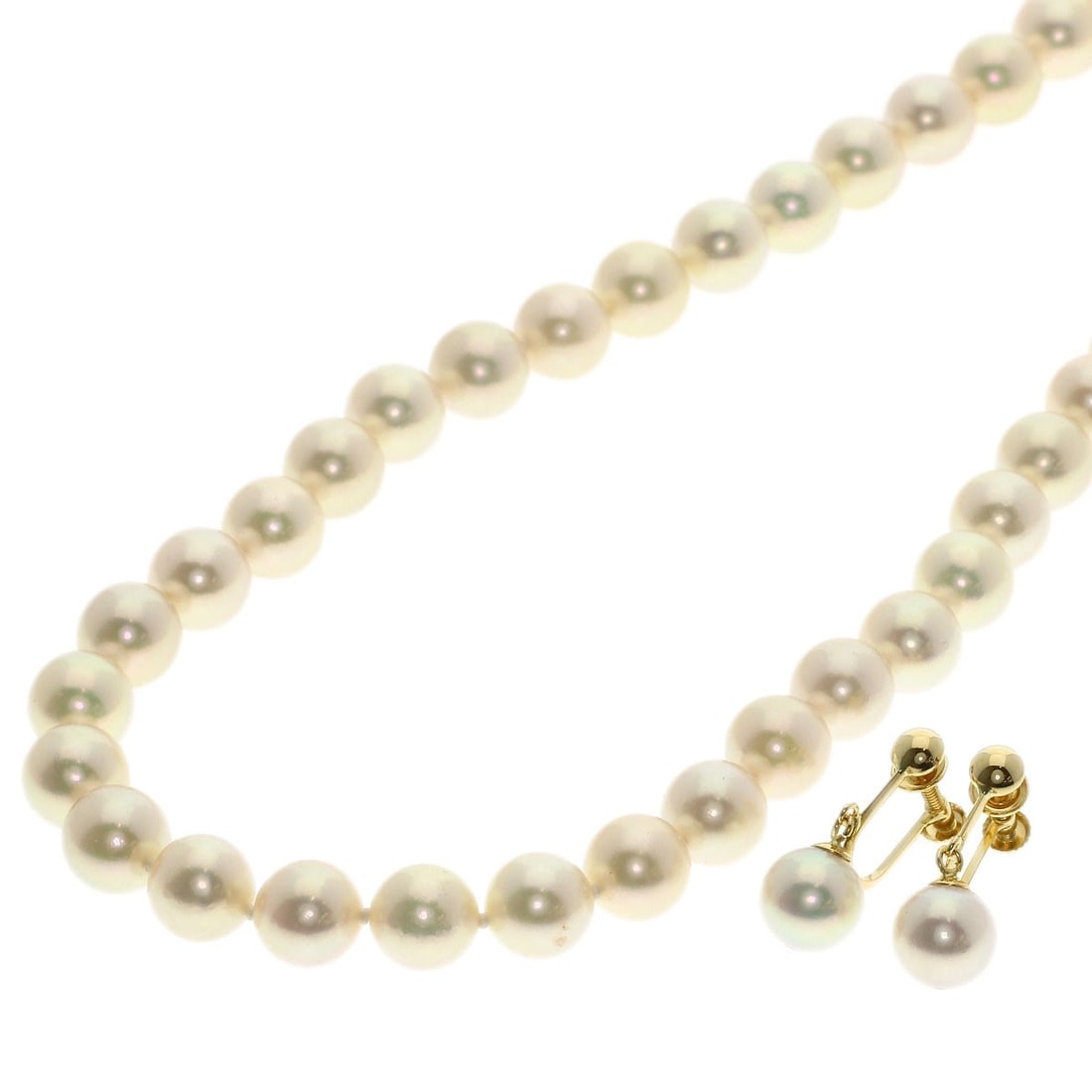 Tasaki Pearl Necklace And Earring 2-Piece Set Necklace K18 Yellow (1 of 11)