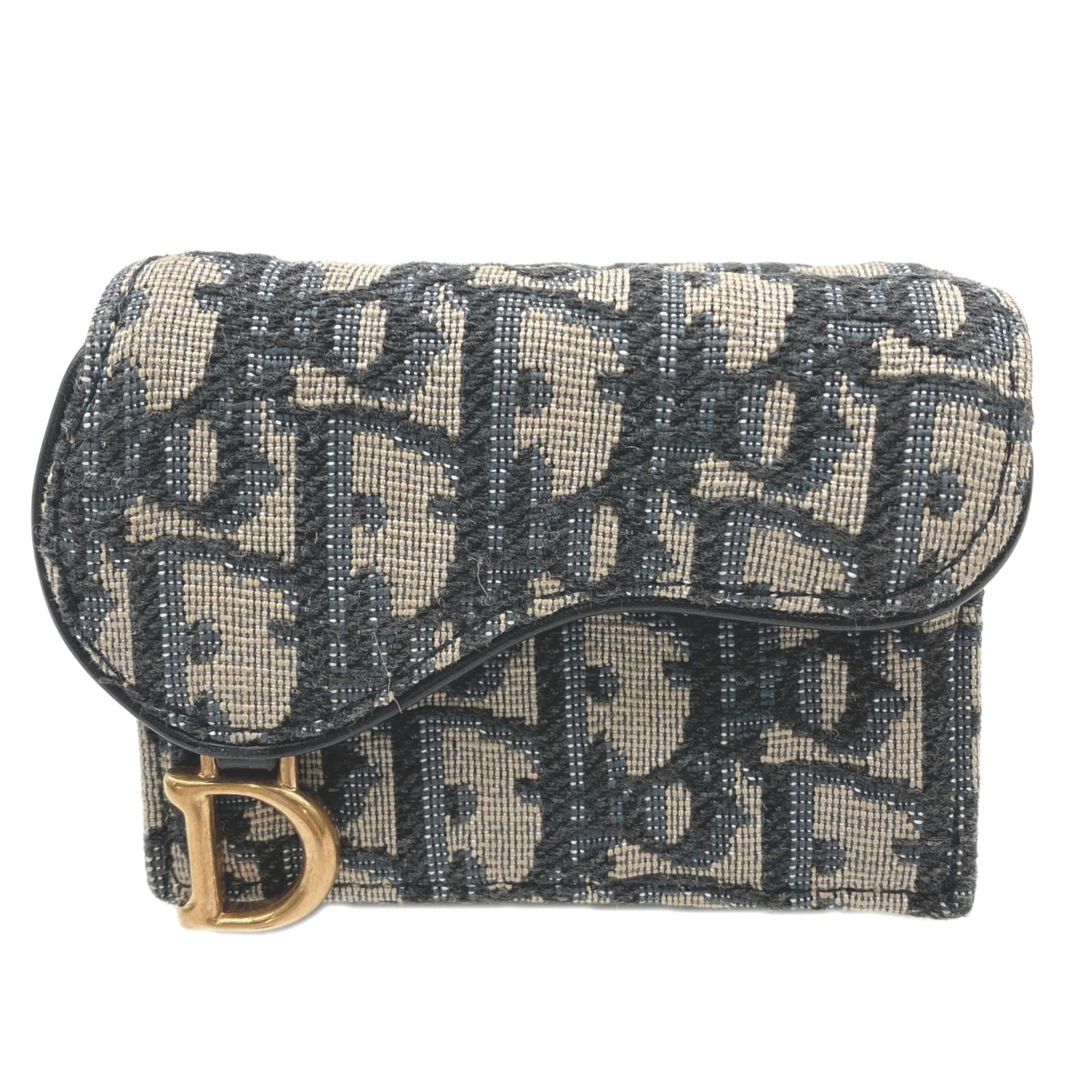 Christian Dior Wallet (Tri-Fold) Canvas Leather: Christian Dior Wallet (Tri-Fold) Canvas Leather Tri-fold canvas leather wallet from Christian Dior, featuring a classic design with a beige and navy color combination. Made from high-quality canvas
