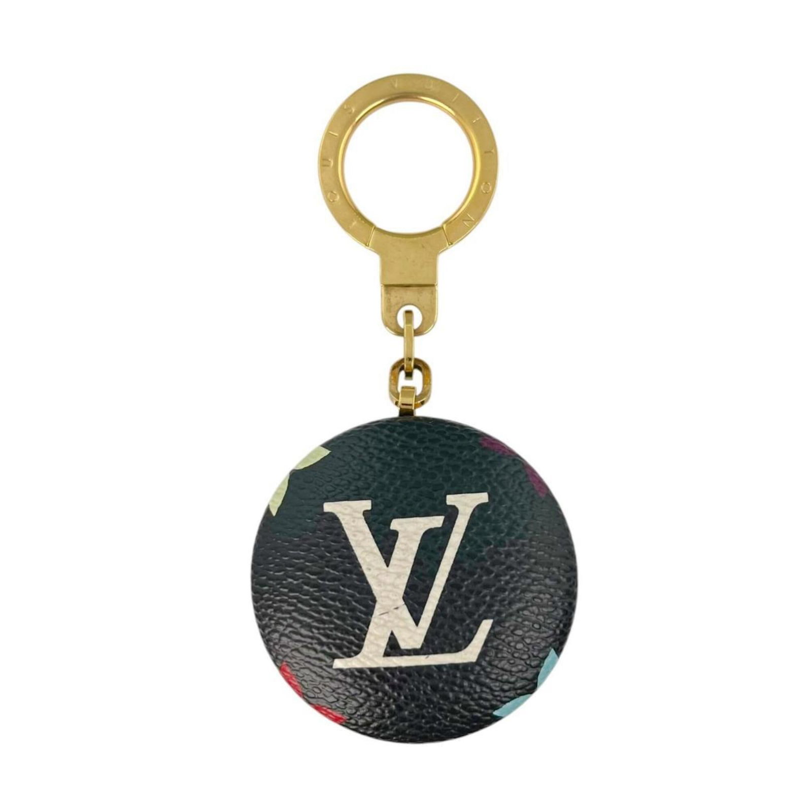Keyring from Louis Vuitton: Keyring from Louis Vuitton Louis Vuitton's iconic M51912 keyring boasts a sleek, multi-color design that adds a touch of sophistication to any accessory. Measuring 5cm x 5cm x 1.3cm, this compact keyr