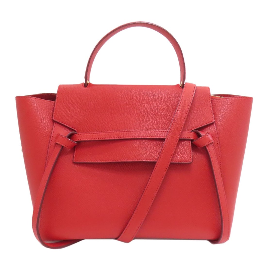 Celine Belt Bag 2Way Handbag Calf: Celine Belt Bag 2Way Handbag Calf Red Celine Belt Bag 2Way Handbag in Calf Material. This Celine handbag features a bold red exterior and a 2-way design. Made from high-quality calf leather, the