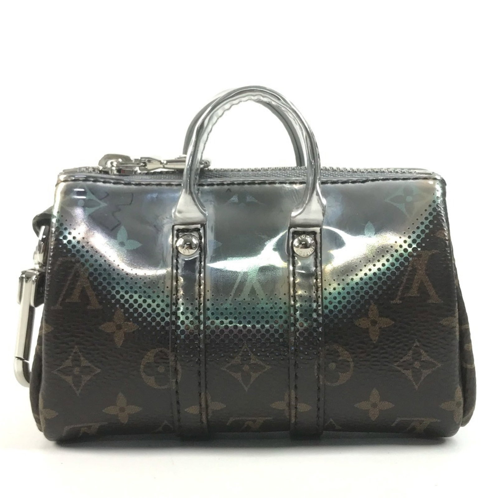 Louis Vuitton M01428 Monogram Metallic Mirror Mini Keepall Accessory Bag Charm Boston Keychain: Louis Vuitton M01428 Monogram Metallic Mirror Mini Keepall Accessory Bag Charm Boston Keychain The Louis Vuitton M01428 Monogram Metallic Mirror Mini Keepall Accessory Bag Charm Boston Keychain is a s
