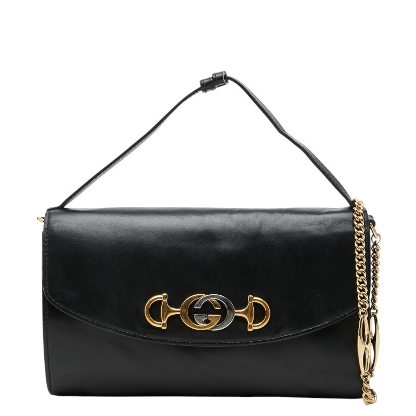Shoulder Bag Leather Handbag Gucci: Shoulder Bag Leather Handbag Gucci Black leather shoulder bag from Gucci, measuring 15cm x 24cm x 4cm, featuring a classic design with a sleek and sophisticated look. This stylish bag is made from
