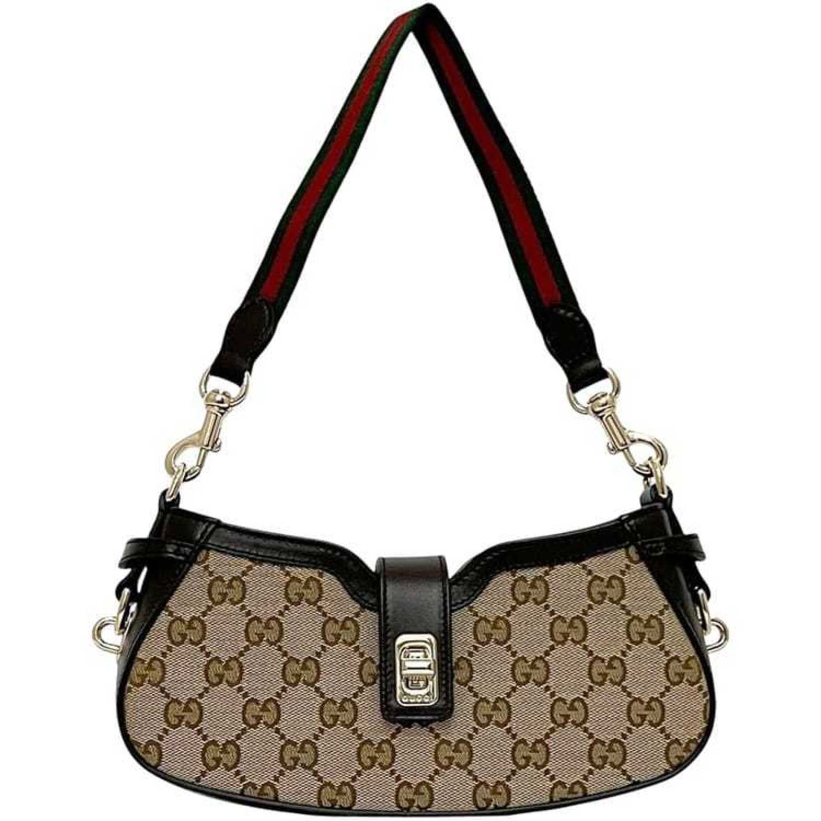 Canvas Leather Bag Shoulder Gucci: Canvas Leather Bag Shoulder Gucci Canvas Leather Bag Shoulder Gucci - A stylish and versatile shoulder bag made from canvas and leather, featuring a classic design with a beige and brown color combina