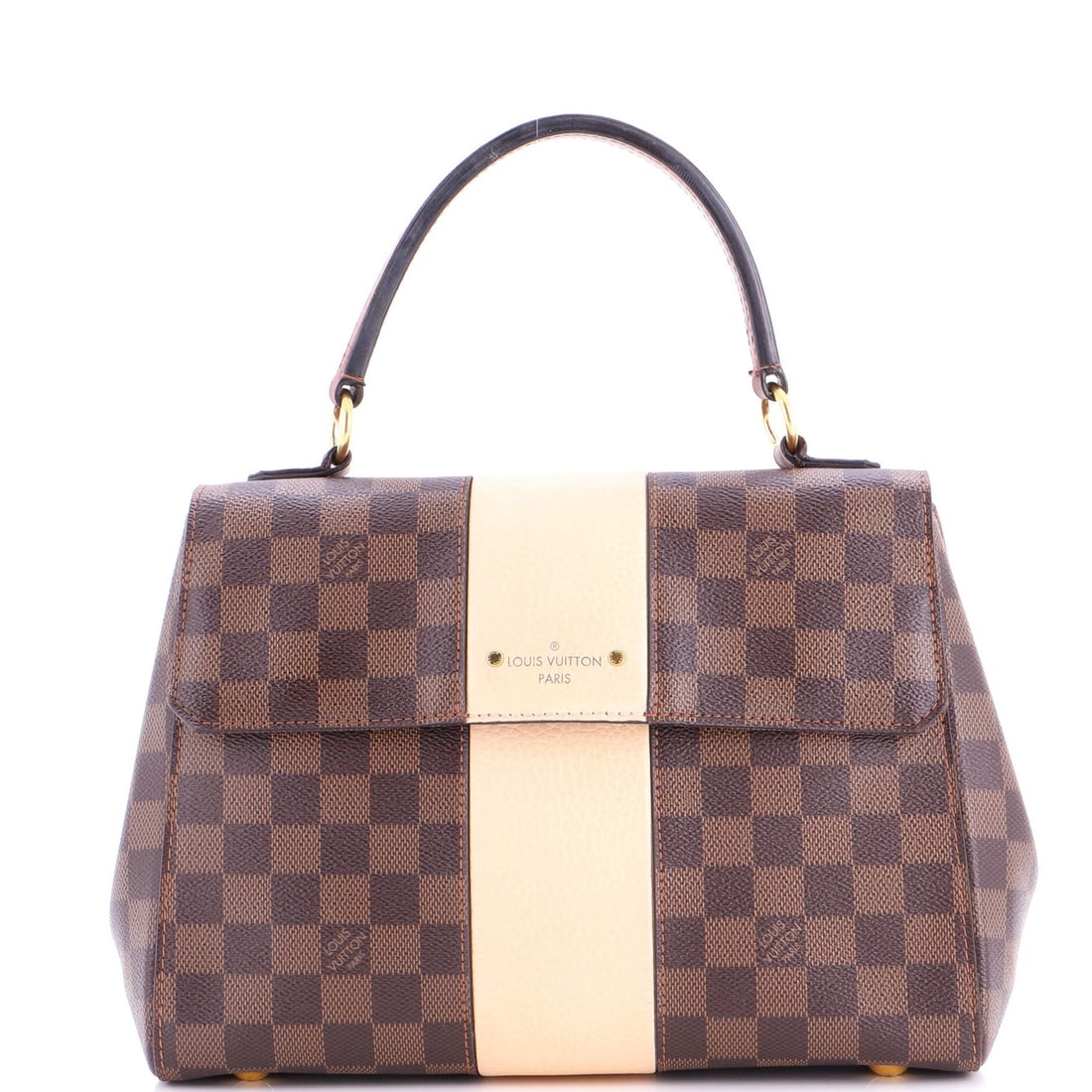 Damier with Leather Louis Vuitton Bond Street Handbag: Damier with Leather Louis Vuitton Bond Street Handbag Damier with Leather Louis Vuitton Bond Street Handbag features a neutral brown exterior with canvas-coated leather and a signature Damier