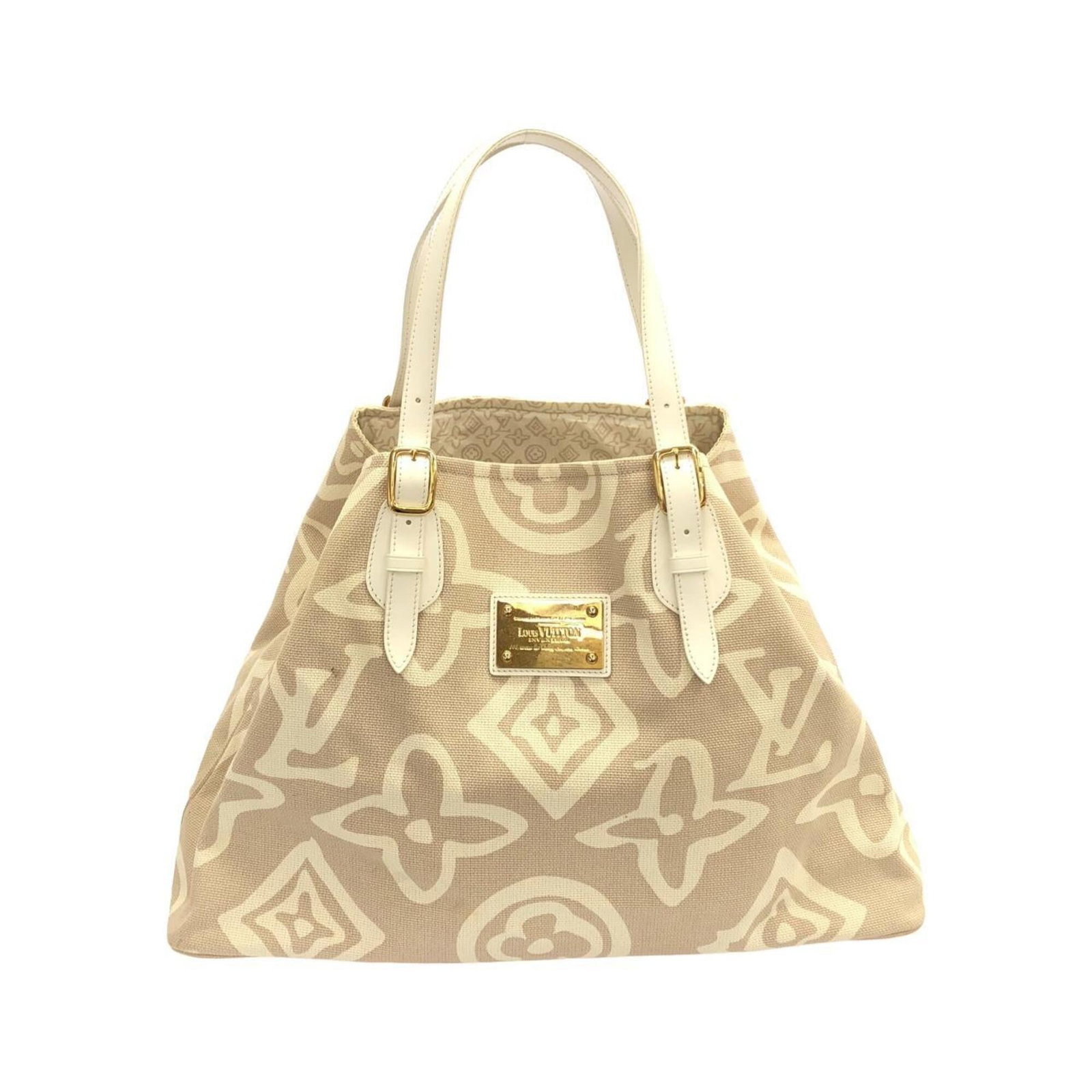 Canvas Handbag Louis Vuitton: Canvas Handbag Louis Vuitton Canvas Handbag Louis Vuitton is made from high-quality canvas material and features a classic Sable color. The bag's gold hardware adds a touch of luxury, while its