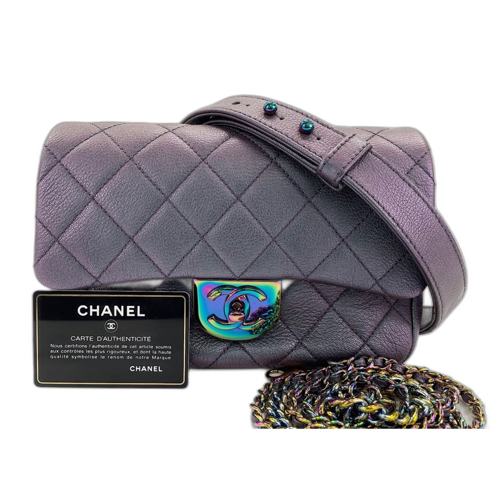 Shoulder Bag by Chanel: Shoulder Bag by Chanel Purple shoulder bag by Chanel, measuring 15cm x 23cm x 9cm, features a classic design with a rich, luxurious feel. This stylish bag is a beautiful addition to any wardrobe,