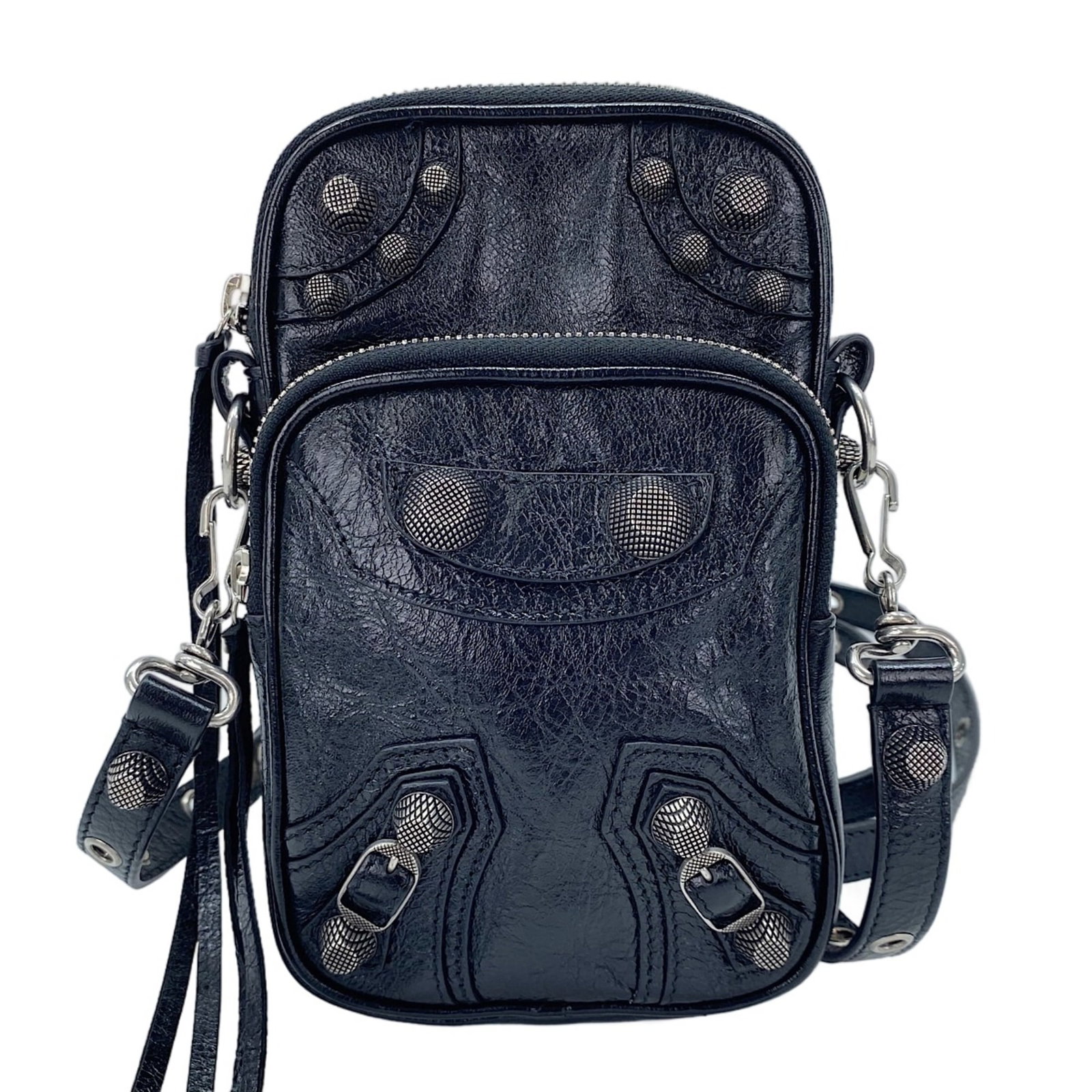 Shoulder Bag By Balenciaga: Shoulder Bag By Balenciaga Black Balenciaga shoulder bag with dimensions 20cm x 12cm x 3.5cm, originating from France. This bag features a sleek design and compact size, making it a versatile