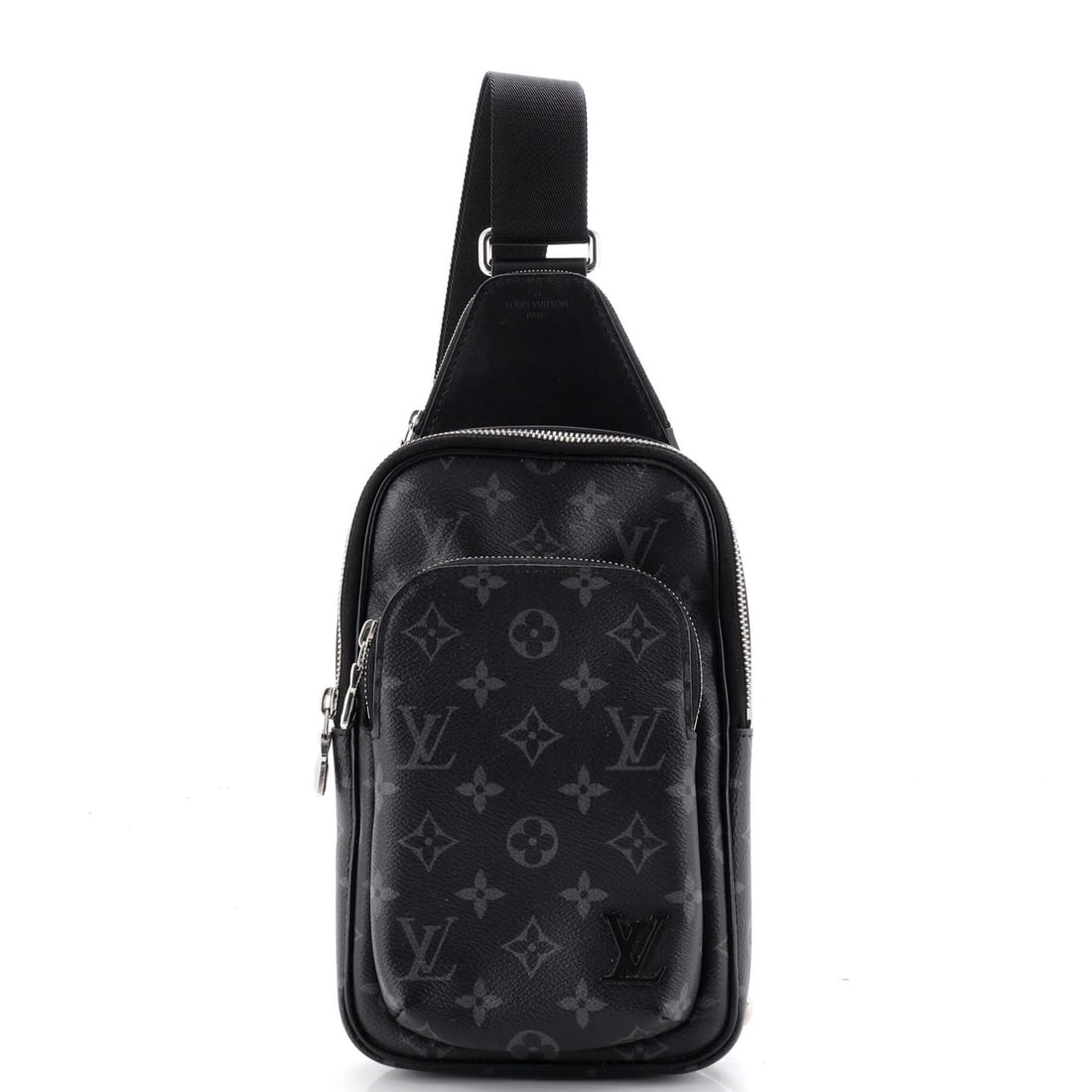 Canvas Monogram Eclipse Louis Vuitton Sling Avenue NM: Canvas Monogram Eclipse Louis Vuitton Sling Avenue NM Canvas Monogram Eclipse Louis Vuitton Sling Avenue NM - A stylish and versatile cross body bag with a sleek black canvas exterior and silver