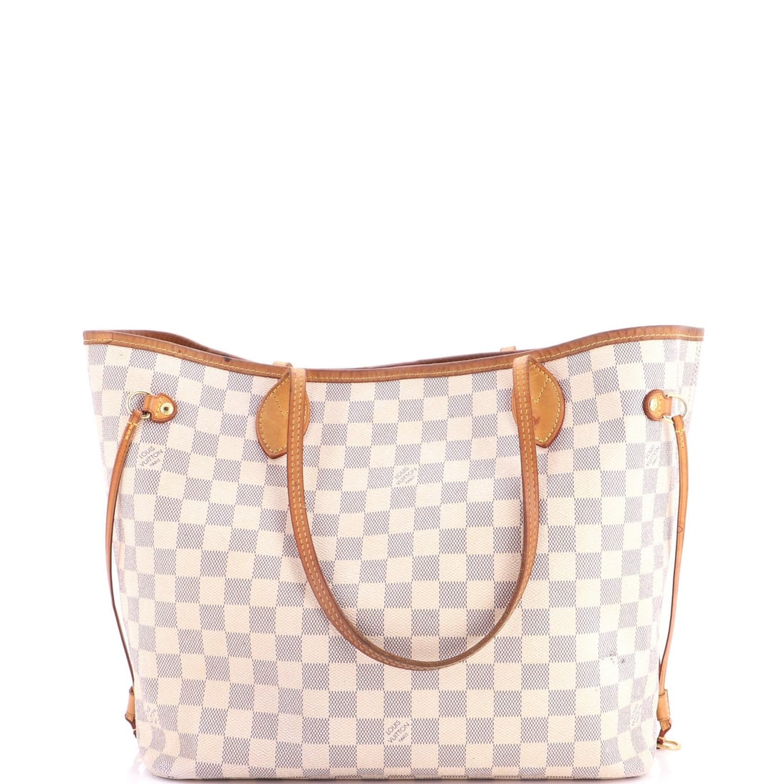 Louis Vuitton Neverfull NM Tote Damier MM: Louis Vuitton Neverfull NM Tote Damier MM Canvas Coated Louis Vuitton Neverfull NM Tote Damier MM in Neutral Color, featuring a classic design with heavy edge wear, corner wear, and minor