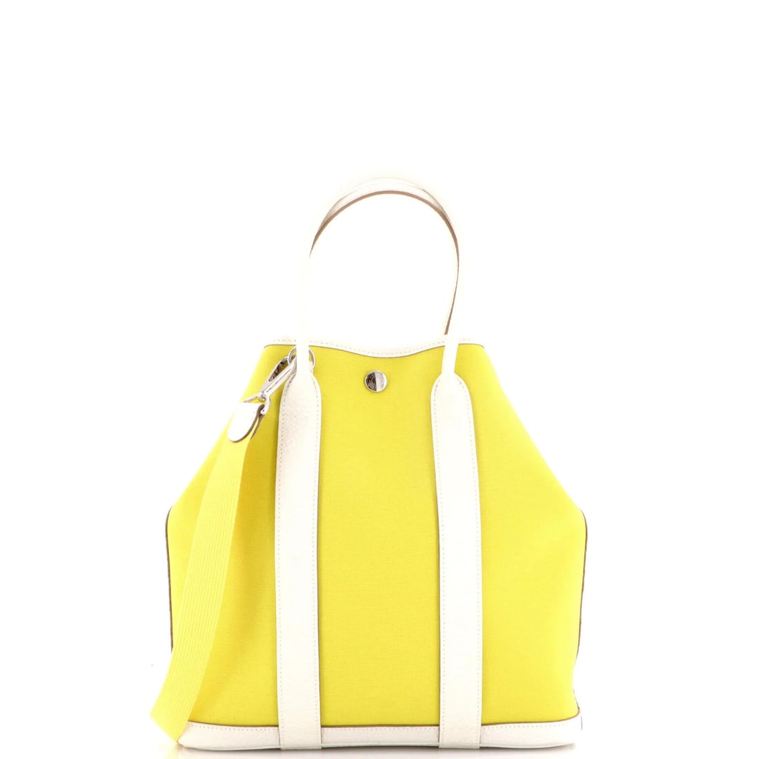 Toile and Leather Tote File Garden Hermes 28 (1 of 7)