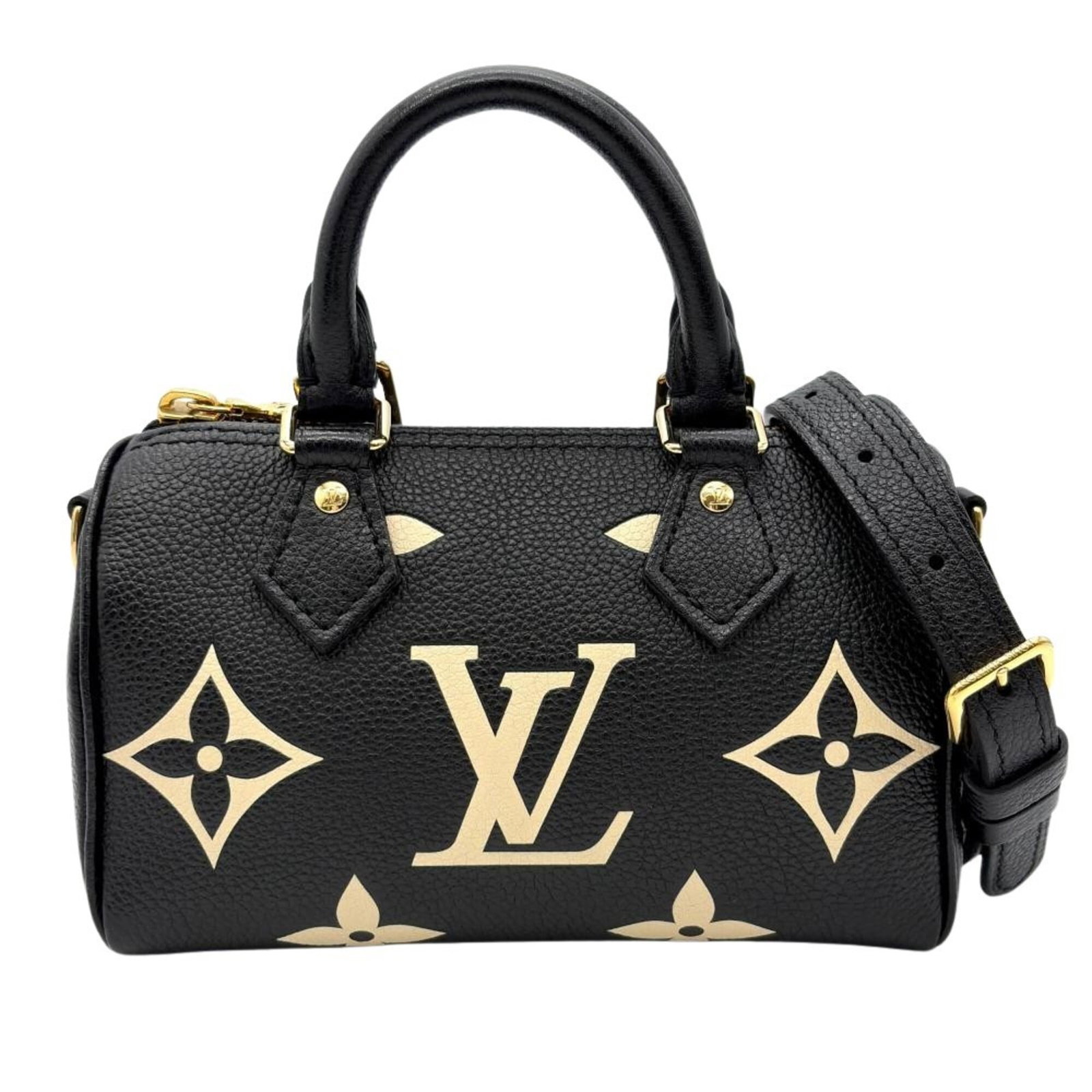 Handbag Louis Vuitton Monogram Empreinte: Handbag Louis Vuitton Monogram Empreinte Monogram Empreinte handbag in beige, featuring the iconic Louis Vuitton design. Made from high-quality materials, this stylish piece measures 10cm x 17cm x