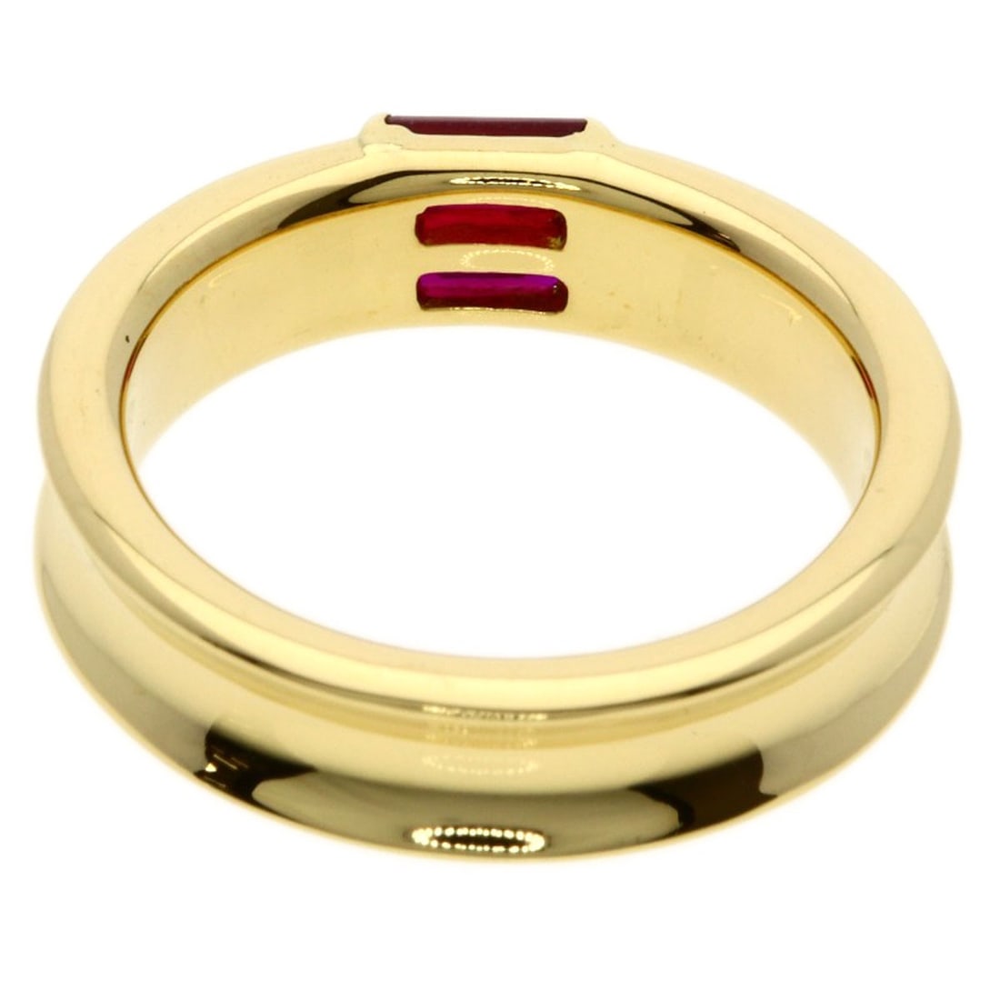 Yellow Gold Tiffany&Co Stacking Ruby K18 Ring - 4