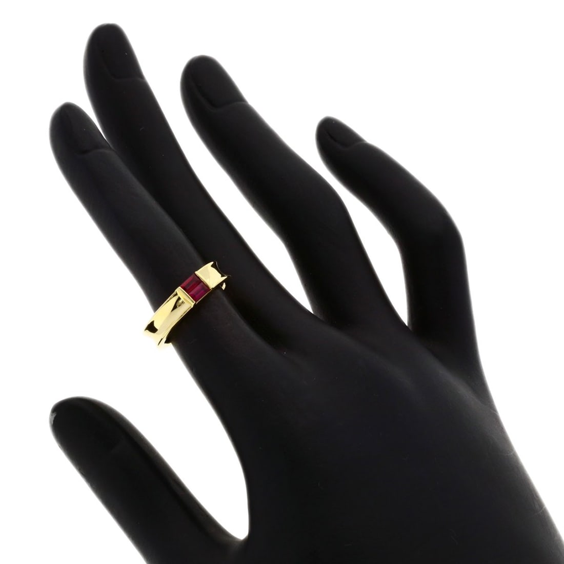 Yellow Gold Tiffany&Co Stacking Ruby K18 Ring - 7